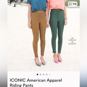 American Apparel Dark Green Ribbed Riding Pants